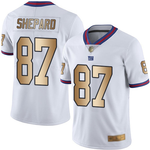 Men New York Giants #87 Sterling Shepard Limited White Gold Rush Vapor Untouchable Football NFL Jersey->new york giants->NFL Jersey